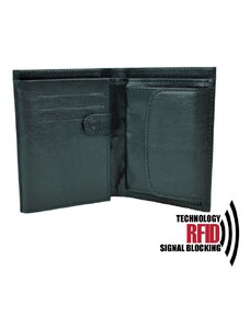 Vega Kožená RFID peňaženka vybavená blokáciou RFID / NFC, čierna farba č.8560