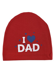 Albimama Detská čiapka - I love Dad, červený, 0-6m.