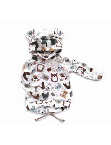 ZuMa Style Chlapčenská mikina s uškami - farebné medvedíky - 98, Biela