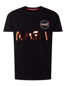 ALPHA INDUSTRIES Tričko 'NASA' zlatá / oranžová / čierna / biela