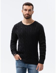 Buďchlap Nádherný čierny sveter so vzorom E195