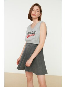 Trendyol Anthracite Wash Mini Thin, Knitted Skirt