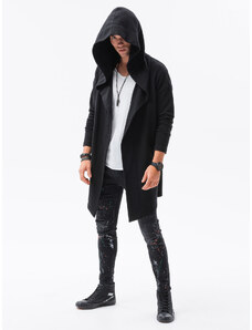 Ombre Clothing Pánska dlhá mikina s kapucňou PARIS - čierna B961