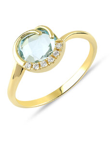 Lillian Vassago Zlatý prsteň s modrým topásom LLV22-GR041YBT