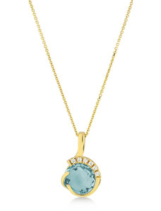 Lillian Vassago Zlatý náhrdelník s modrým topásom LLV22-GN038YBT