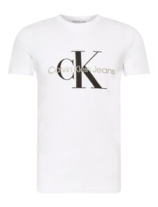 Calvin Klein Jeans Tričko kamenná / čierna / biela