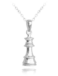 MINET Strieborný náhrdelník CHESS - QUEEN