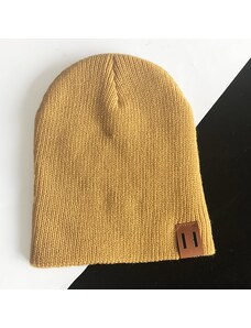 OEM Jednofarebná detská čiapka-Žltá KP12437