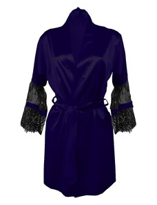 DKaren Woman's Housecoat Beatrice Navy Blue