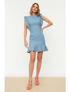 Trendyol Collection Detailné tkané modré tkané šaty