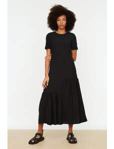 Trendyol Collection Čierne tkané šaty širokého strihu