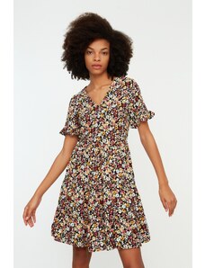 Trendyol Collection Viacfarebné tkané šaty s kvetinovým vzorom