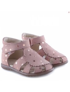 Detské kožené sandálky EMEL E1214A-10 ružová Hviezdičky