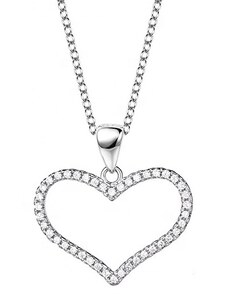 Emporial strieborný rhodiovaný náhrdelník Milované trblietavé srdce HA-YJXZ-025