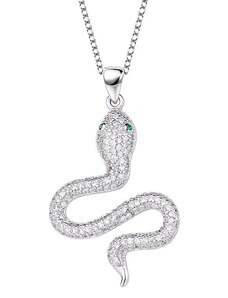 Emporial luxusný strieborný rhodiovaný náhrdelník Trblietavý had HA-YJDZ132