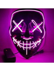Purge Halloweenska Maska LED ružová