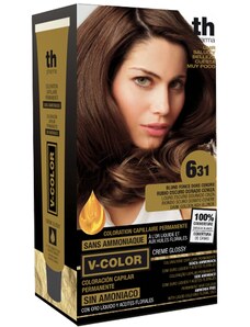 TH Pharma Farba na vlasy V-color tmavo zlatá popolavá blond č. 6.31 - Tahe