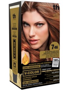 TH Pharma Farba na vlasy V-color stredná medená červená blond č. 7.46 - Tahe