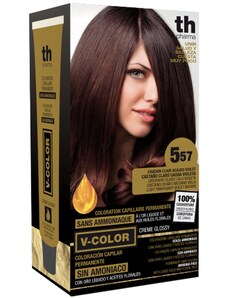 TH Pharma Farba na vlasy V-color svetlá mahagonovo fialkovo hnedá č. 5.57 - Tahe