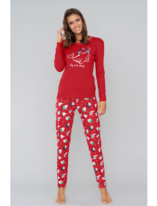 Italian Fashion Dámske pyžamo Kasiana mega soft červené, Farba červená