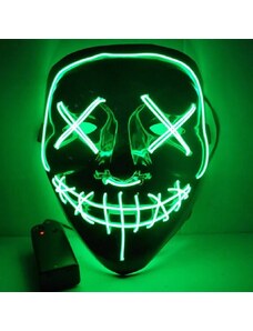 Purge Halloweenska Maska LED zelená