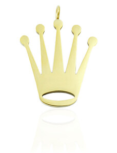 BM Jewellery Prívesok koruna zlatá z chirurgickej ocele S11194050
