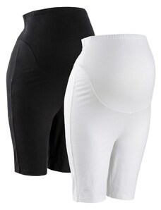 bonprix Materské elastické šortky (2 ks), bio bavlna, farba čierna