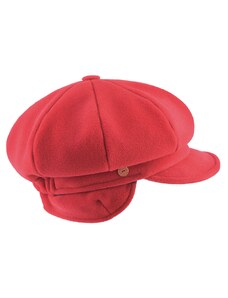 8-dielna červená dámska bekovka od Mayser - Camila Newsboy Cap - ušné klapky