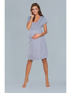 Italian Fashion Materská tehotenská nočná košeľa na kojenie Dagna šedá, Farba šedá