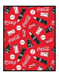 E plus M Fleecová deka Coca-Cola - nano coral 220 gr./m² - 120 x 150 cm