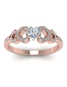 Royal Fashion pozlátený prsteň Milované srdce 14k ružové zlato MA-R055-ROSEGOLD