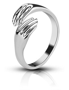 Emporial strieborný rhodiovaný prsteň Objatie MA-MR1001-SILVER