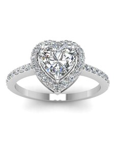 Emporial strieborný rhodiovaný prsteň Číre srdce MA-R0543-WHITEZIRKON-SILVER