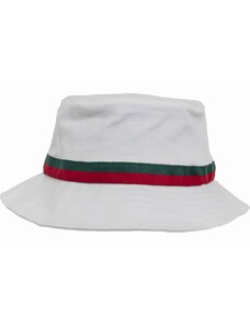 Klobúk // Flexfit Stripe Bucket Hat white/firered/green