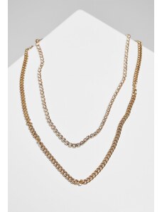 Urban Classics / Double Layer Diamond Necklace gold