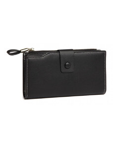 Čierna veľká zipsová dámska peňaženka so zápinkou Lamarr