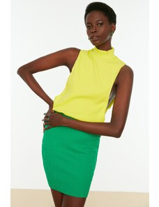 Trendyol Collection Zelená mini úpletová základná sukňa