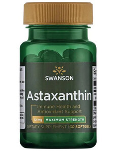 Swanson Astaxanthin 30 ks, gélové tablety, 12 mg