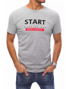 Buďchlap Svetlošedé tričko s nápisom Start