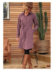 QUINTESSENCE Avril fialové košeľové šaty