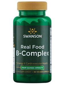 Swanson Real Food B-Complex From Quinoa Sprouts 60 ks, vegetariánska kapsula