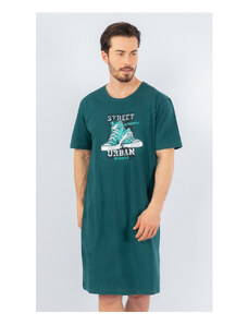 Cool Comics Pánska nočná košeľa s krátkym rukávom Tenisky, farba petrolejová, 100% bavlna