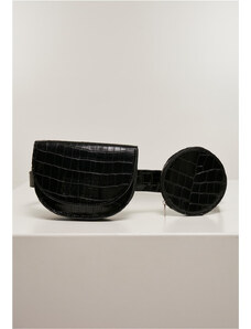 Urban Classics / Croco Synthetic Leather Double Beltbag black