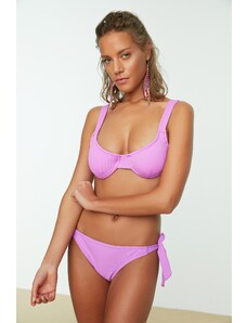 Trendyol Collection Lilac Textured Body Bikini Top