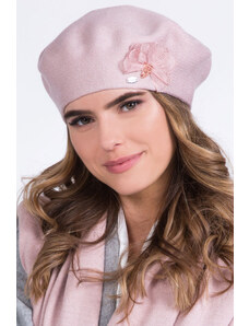 Kamea Ružová elegantná dámska zimná baretka Elza, Farba ružová