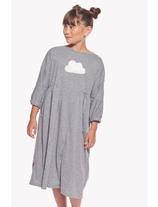 Piskacie Dievčenské šaty s oblakom, farba sivá, veľkosť 98