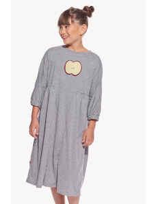 Piskacie Dievčenské šaty s jablkom, farba sivá, veľkosť 98