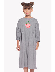 Piskacie Dievčenské šaty s malinou, farba sivá, veľkosť 98