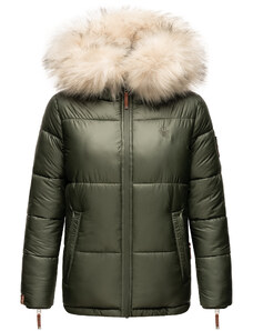 Dámska teplá zimná bunda s kožušinkou Tikunaa Premium Navahoo - OLIVE