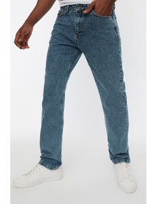 Trendyol Collection Modré džínsové nohavice Regular Fit Denim